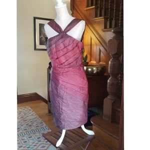 Ombre red purple formal dress